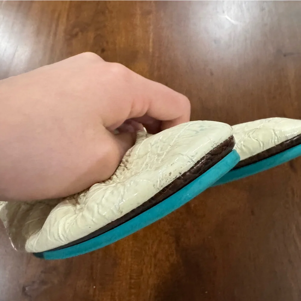 Tieks Diamond White Croc Ballet Flat Size 6 - Picture 5 of 8
